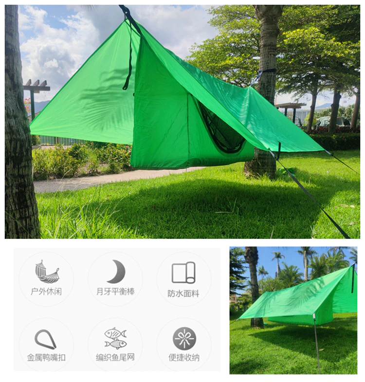 Cheap Goat Tents Mosquito Net Hammock Canopy Tent Large Space Anti Rollover Outdoor Camping Awning  Rainproof And Sunscreen Hanging Sun Shelter Tents 